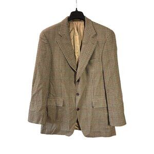 Vintage Chaps Ralph Lauren Mens Houndstooth Blazer 42T Wool Multicolor Lined